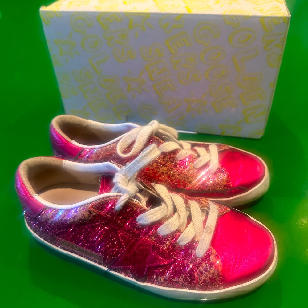 Golden Goose Fuchsia Glitter Kids Sneakers - Picture 5 of 7